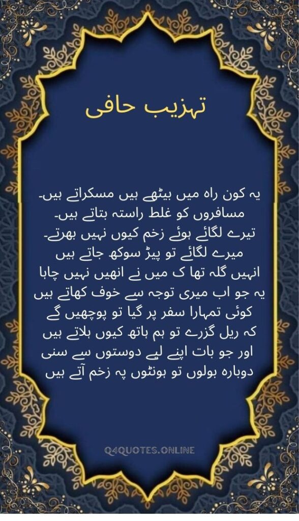 tehzeeb hafi poetry in urdu gazals